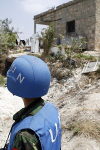 United Nations Photo #123784 by Mark Garten of blue helmet dork