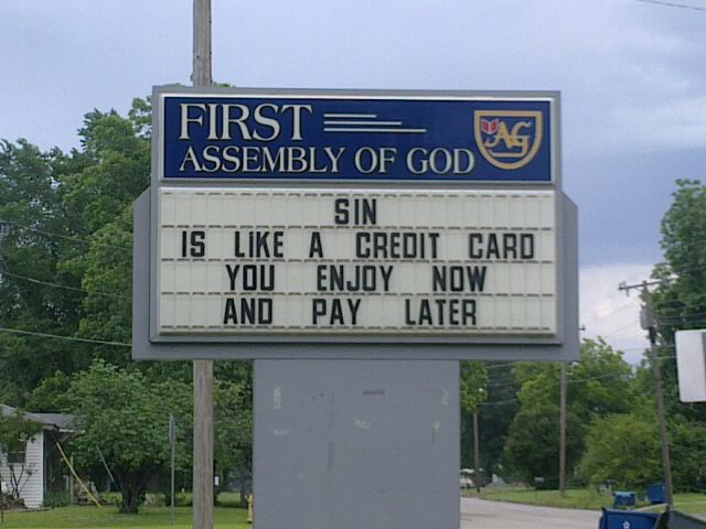 Sin like a credit card